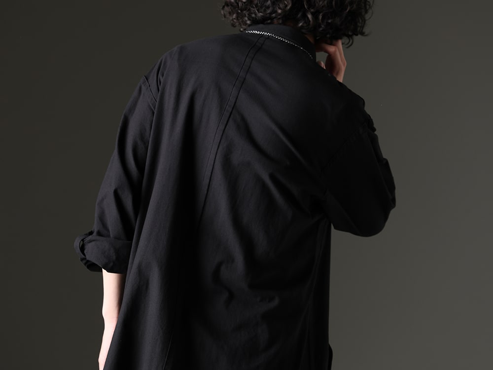 Yohji Yamamoto - Shirt coat with a warm and oversized fabric - HZ-B74-047-Black(Shirt Coat Front Margin Black) - 2-007