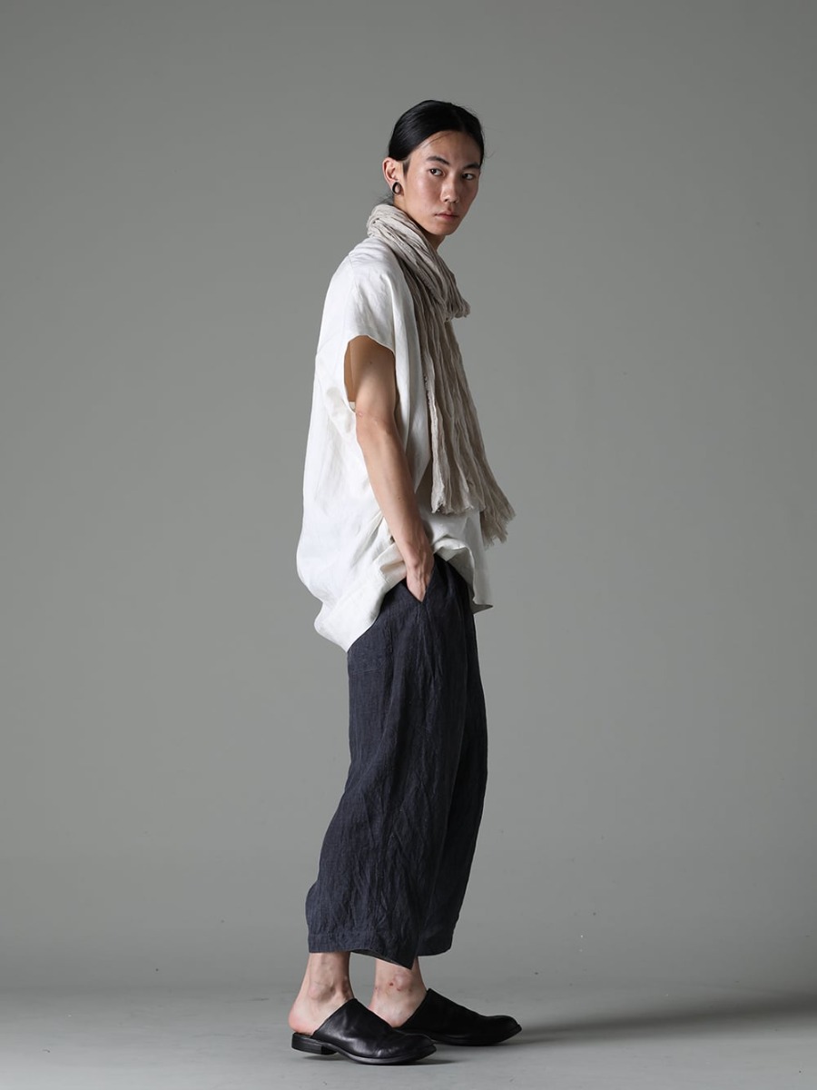 JAN-JAN VAN ESSCHE 23SS 見出し3 - TUNIC#30 TUNIC #30 WIND KASURI LINEN COTTON CLOTH - HP099-006N Fisherman Pants - Stole-No-1 Stole linen gauze beige - M30S01 Sabot 3-002