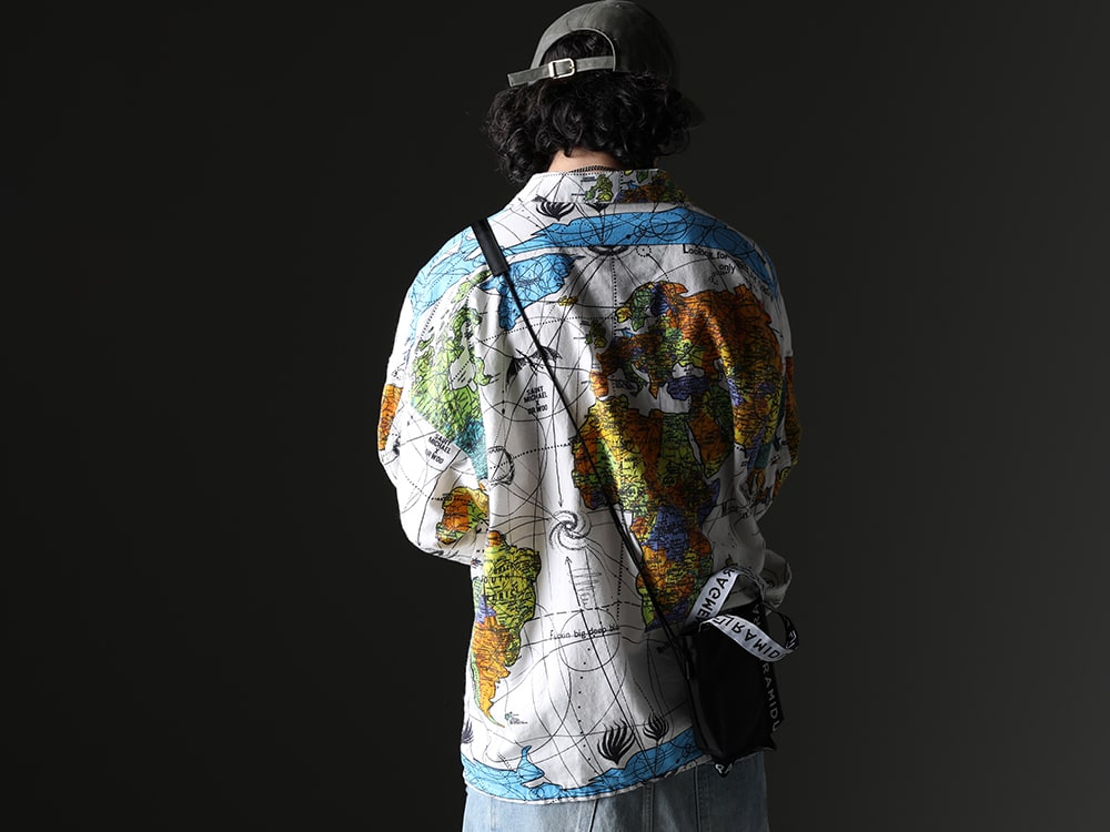 SAINT MICHAEL / NVCLEAR / RAMIDUS - These works are bold yet have a solid sense of detail. - SM-S23-0000-082(©SAINT M×××××× × Dr. Woo WORLD MAP Pajama Shirt) NV_002-Vintage-Green(NV LOGO FR ARMY COTTON CAP VINTAGE GREEN) B008031(RAMIDUS 2WAY TOTE BAG S) - 2-002