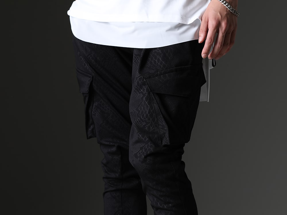 kiryuyrik - Tight cargo pants with a distinctive python pattern. - KP-HP38-906(Easy Cargo Pants) - 3-004