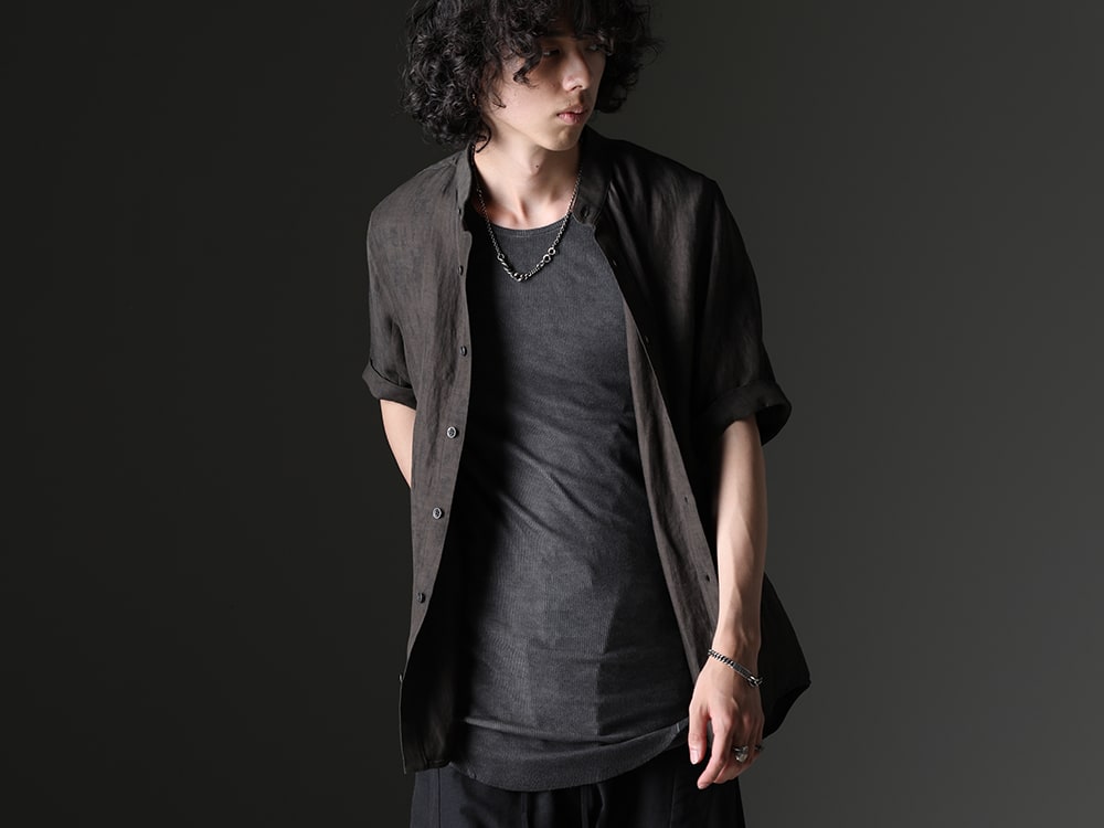 D.HYGEN / WERKSTATT:MÜNCHEN - Rib Tank Top with a Casual Quality Atmosphere - ST102-0723S-Charcoal(Linen And Rayon Salt Shrink-Dyed Short-Sleeved Banded Collar Shirt Charcoal) ST101-1123S-Charcoal(Cotton And Rayon Ribbed Tank Top Charcoal) M3920(Loose mixed choker) M2481(Bracelet Tag Faith Love Hope) M1250(Ring Combination Memories) M1711-WI(RING SYMBOL WINDROSE) - 2-001