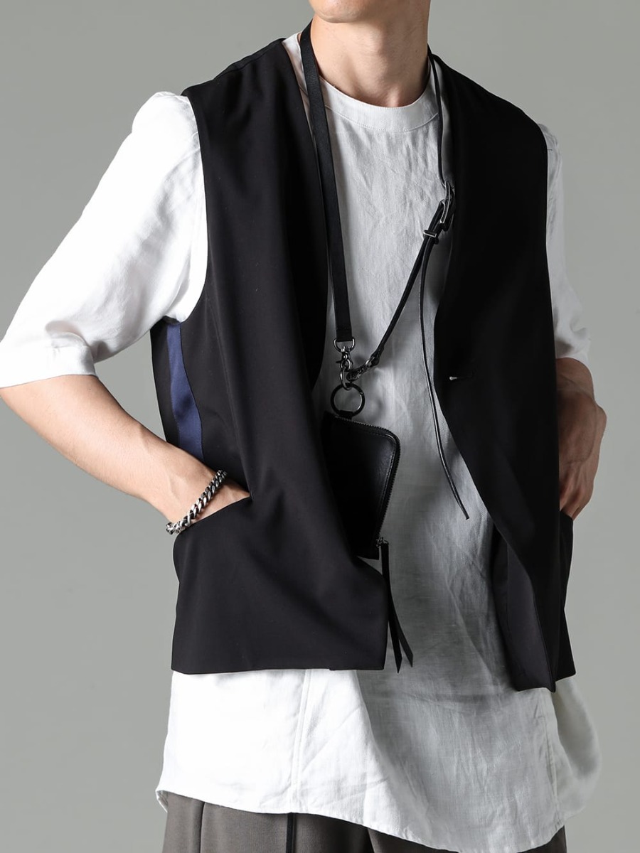 RIPVANWINKLE 2023SS A summer beautiful style made with the texture of the material  - RW-544 - Gurkha Vest - RW-529-Euro White - Solid Shirt-T Euro White 2-001