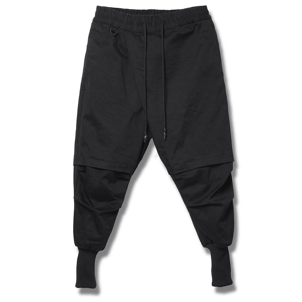 RIPVANWINKLE 23-24AW RB-508 Cross Pants with an innovative twist on fake layered design 2-001