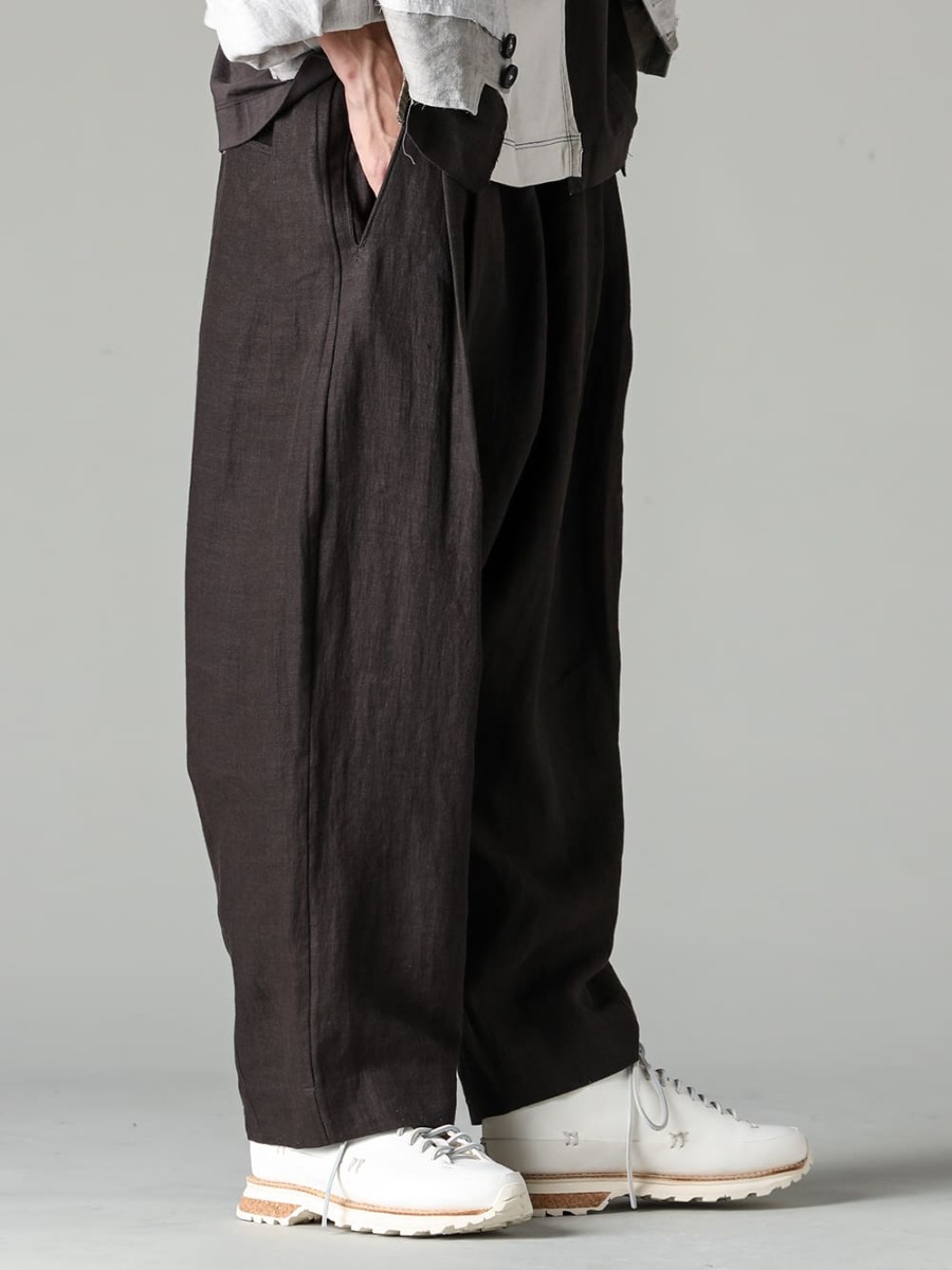 ZIGGY CHEN-Ziggy Chen 23SS (Spring-Summer) The Art of Oversized Styling with Volume Balanced - 0M2310501-Selvage Pleats Wide Leg Trousers - Lugged-Runner-FEIT 3-003