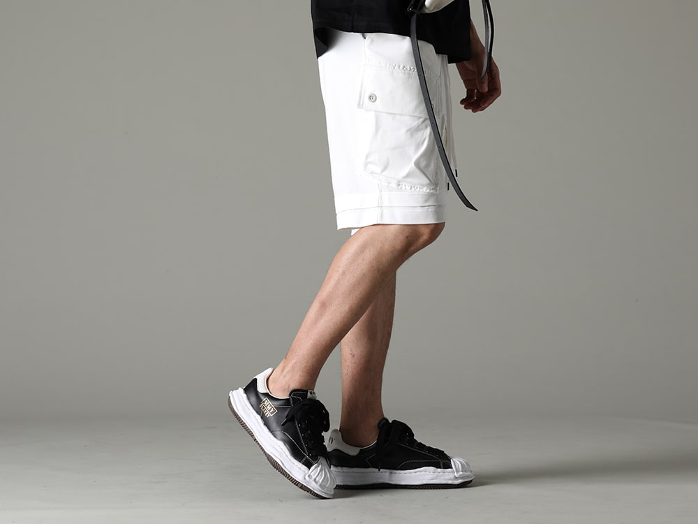 The Viridi-anne / Maison MIHARAYASUHIRO - Shorts that can be worn casually, even though it may not seem so at first glance - VI-3607-04-Off-White(Jersey Short Pants Off White) A06FW702-black-classic(BLAKEY Original sole leather Low-cut sneakers Black) - 3-002