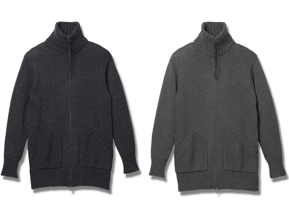 RIPVANWINKLE 23-24AW Styling - RB-540 Driver's Knit with Leather Drawstring on the Zipper Pull - RB-540 Drivers Knit 1-001