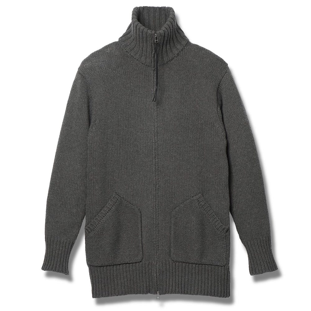 RIPVANWINKLE 23-24AW RB-540 Driver's Knit with Leather Drawstring on the Zipper Pull  - RB-540 Drivers Knit 2-001