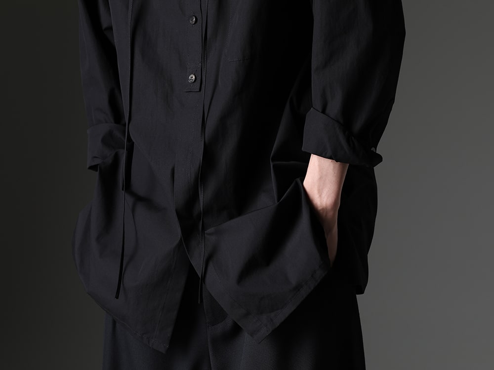 Y's for men - You can add an arrangement to your look - MJ-B07-017-Black(String Panel Pocket Blouse Black) - 2-004