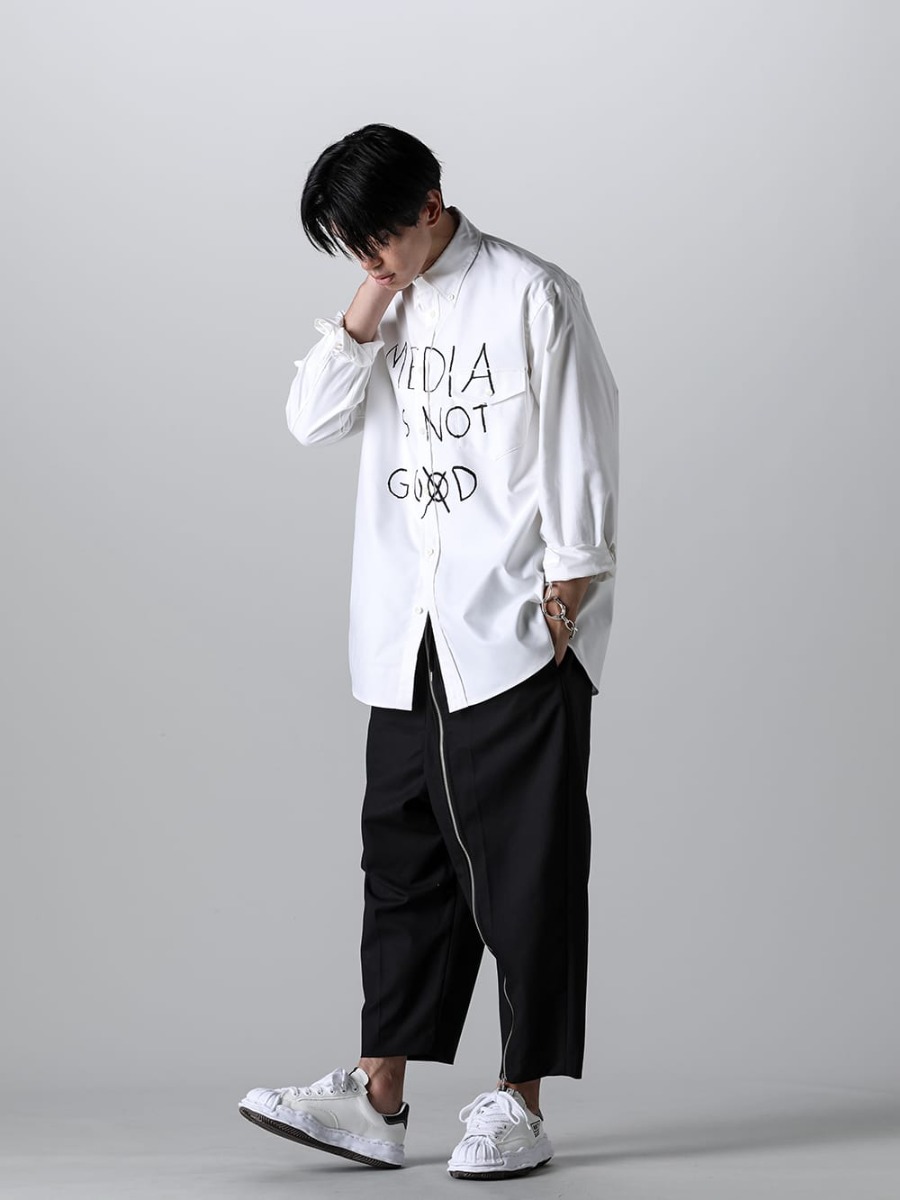 TAKAHIROMIYASHITATheSoloist 2023SS sos.0002-White - Button down Shirt White (media is not go⨂d. type 2) 2-001