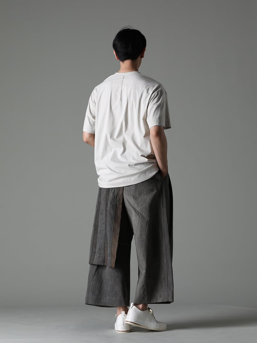 ZIGGY CHEN 23SS A one-of-a-kind piece that combines various elements - 0M2310520 Pleated Wide Trousers - 0M2310210 Contrast Patchwork T-Shirt - FEIT-Hand-Sewn-Low FEIT FEIT Hand Sewn Low 1-004