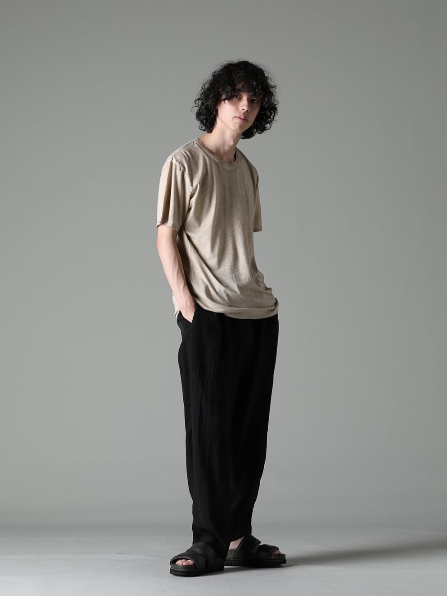 UMA WANG 23SS Enjoy the color of a item with a simple design. - UM1552-Tan JOSEPH TOP Tan - UM3507-Black Pajama Pants - BRK03 Rubber Sole Sandal - Calf Full Grain - BRK03 - BRK03 1-002