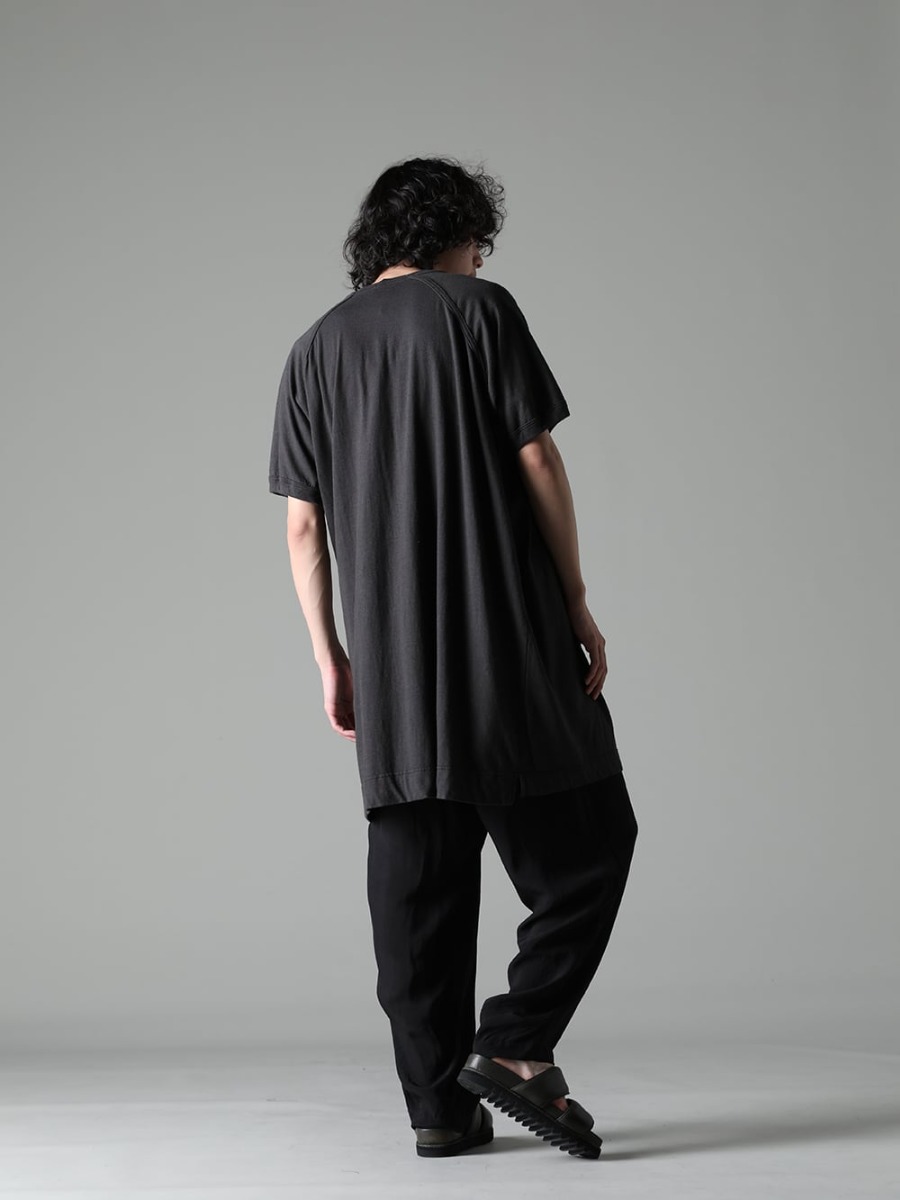 O PROJECT 23SS A long-length shirt that can be worn in a wide variety of ways.  - O15TS3-BLACK LONG TEE Cotton Hemp Jersey BLACK - UM3507-Black Pajama Pants - BRK03 Rubber Sole Sandal - Calf Full Grain - BRK03 - BRK03 2-005