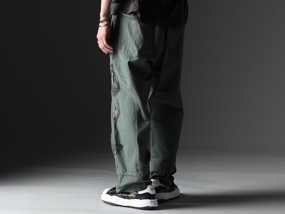 ink / MIHARAYASUHIRO - Pants with eye-catching butterfly on the side - ink23-11(Bakerfly Pants) A06FW702-black-classic(BLAKEY Original sole leather Low-cut sneakers Black) - 3-002