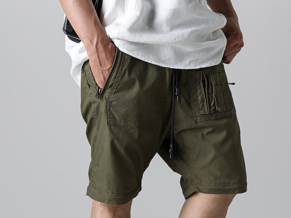 RIPVANWINKLE 2023SS For a short pants style, match it with pouch for a functional styling - RW-509-Khaki - Parachute Pants Khaki 3-009