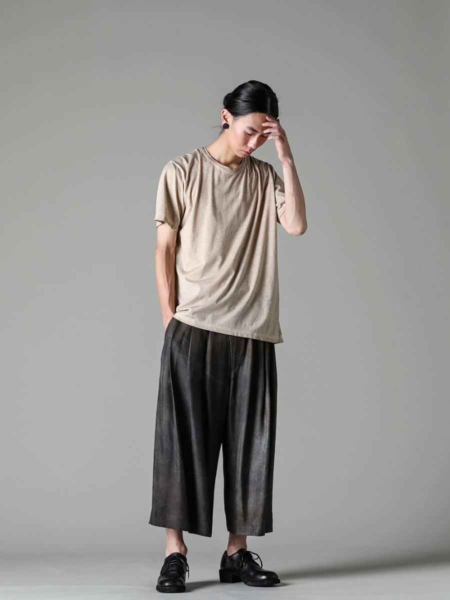 UMA WANG - ユマ・ワン 23SS GUIDIのマスターピース: 伝統と革新のダービーシューズ - UM1552-JOSEPH TOP Tan - 0M2310513-Pleated Wide Leg Trousers - 792Z-Classic Derby Shoes Double Sole - Horse Full Grain Leather 3-006