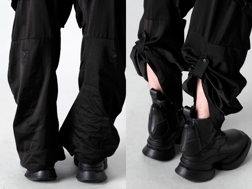 JULIUS - 837PAM12-Black(Military Cargo Wide Pants Balck) - 1-010