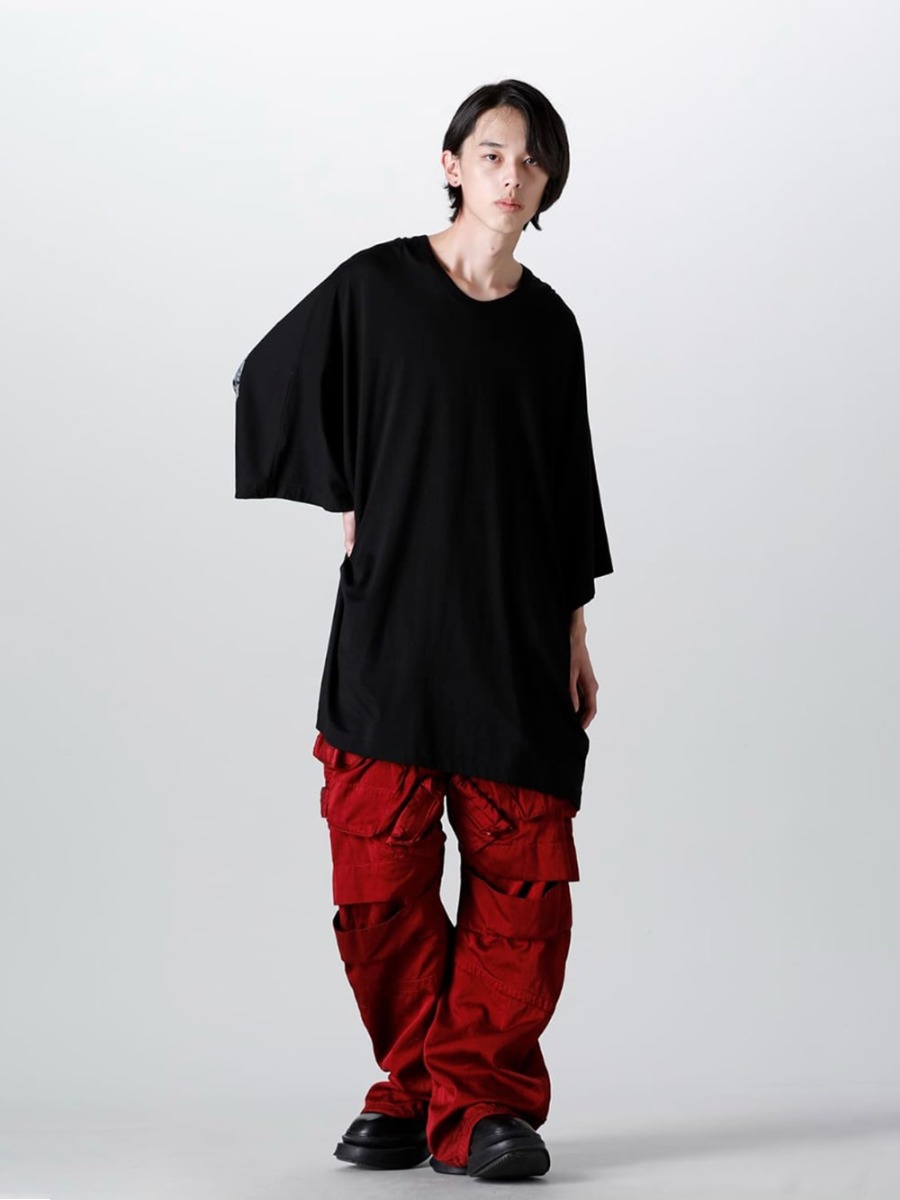 JULIUS - 837PAM12-Red(Military Cargo Wide Pants Red) - 1-011