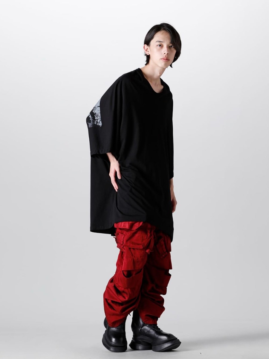 JULIUS - 837PAM12-Red(Military Cargo Wide Pants Red) - 1-013