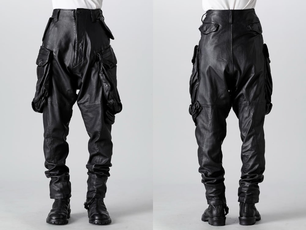 JULIUS - 839PAM5(Lamb Leather Gas Mask Cargo Pants) - 2-003