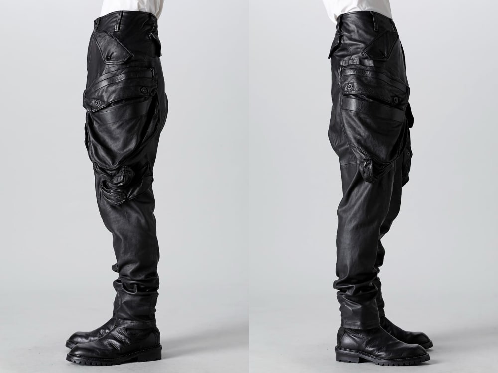 JULIUS - 839PAM5(Lamb Leather Gas Mask Cargo Pants) - 2-004