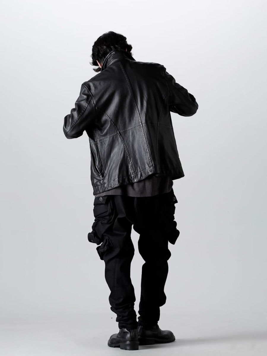 JULIUS - 839PAM3-BK(10.5oz Stretch Denim Gas Mask Cargo Pants) - 3-016