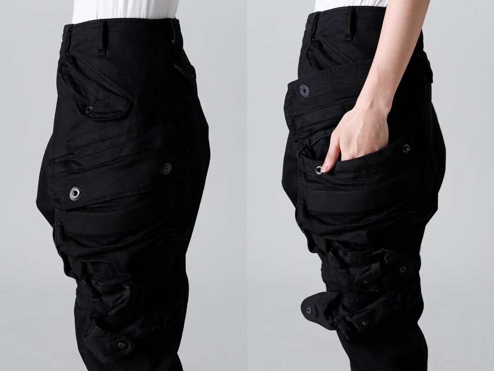 JULIUS - 839PAM3-BK(10.5oz Stretch Denim Gas Mask Cargo Pants) - 3-020