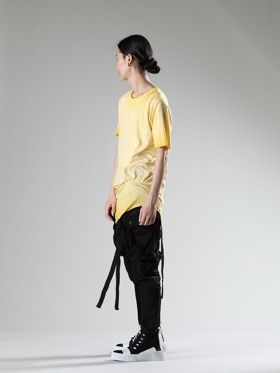 BORIS BIDJAN SABERI(ボリス ビジャン サベリ) 23SS(春夏) 世界観の違う2ブランドで作り込まれたコーディネート - TS-ONE-PIECE.1-RF-FKN00001-FADED-FAT TS ワンピース.1-RF-FKN00001 FADED FAT - 202-BAMBA1.1 バンバ 1.1 ブラック Y ライトグレー / ホワイト ソール - 818PAM15-BK The R 別注 10.5oz ストレッチデニム ガスマスク カーゴパンツ 1-002