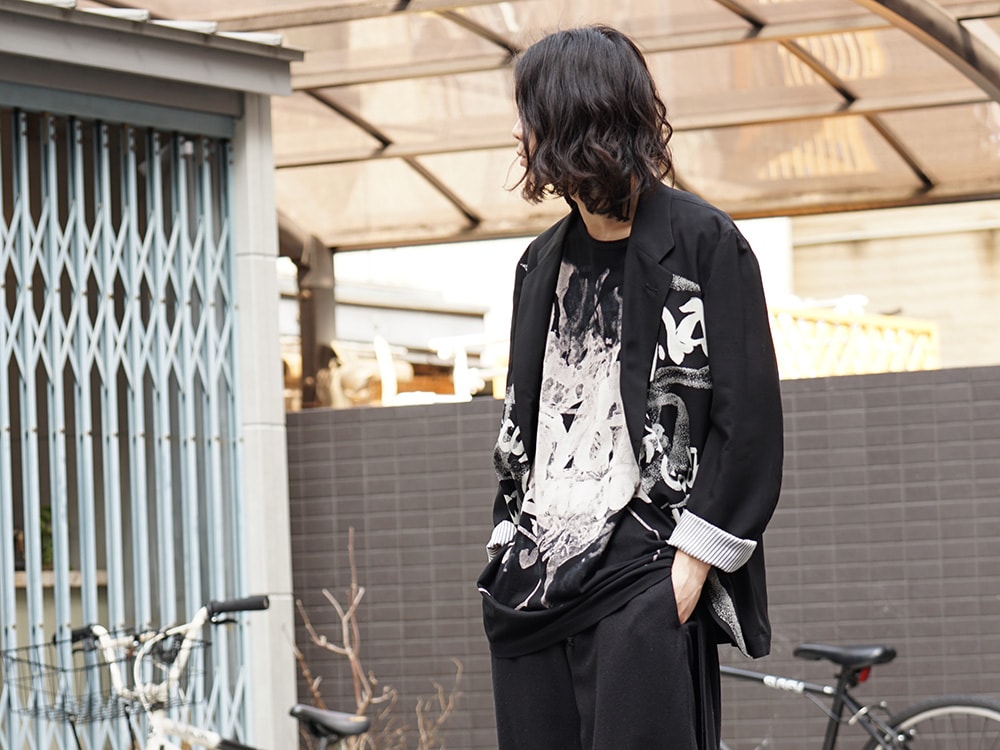 Yohji Yamamoto Discharge Print Jacket and T shirt Style 01