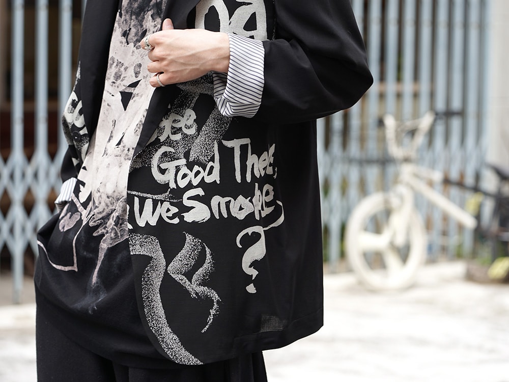 Yohji Yamamoto Discharge Print Jacket and T shirt Style 03