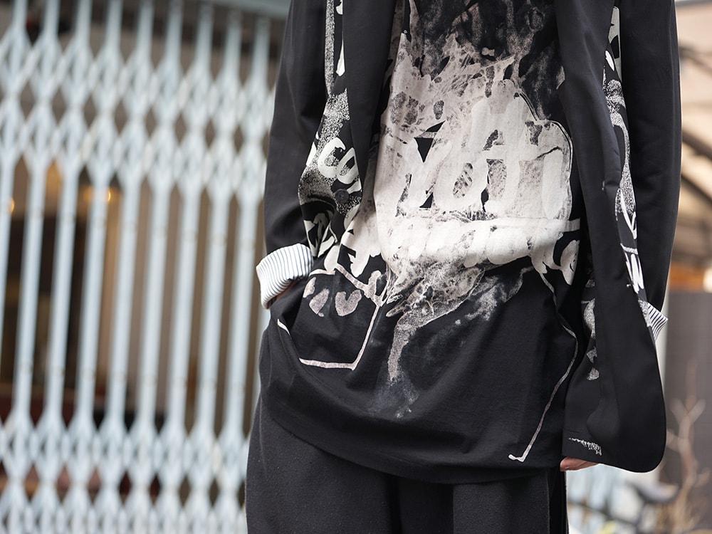 Yohji Yamamoto Discharge Print Jacket and T shirt Style 04
