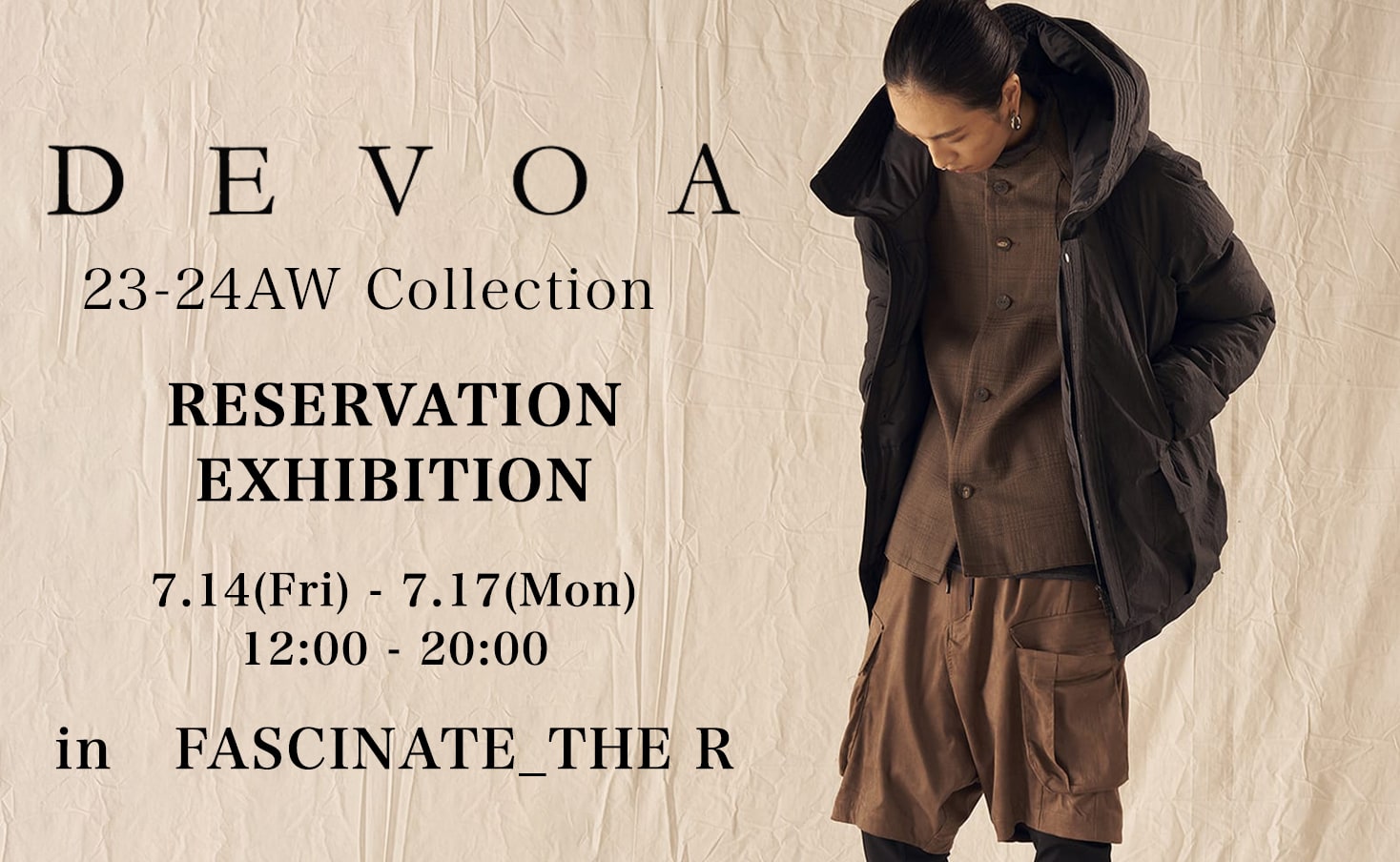 [Event Information] DEVOA 23-24AW Collection Reservation Exhibition in FASCINATE_THE R