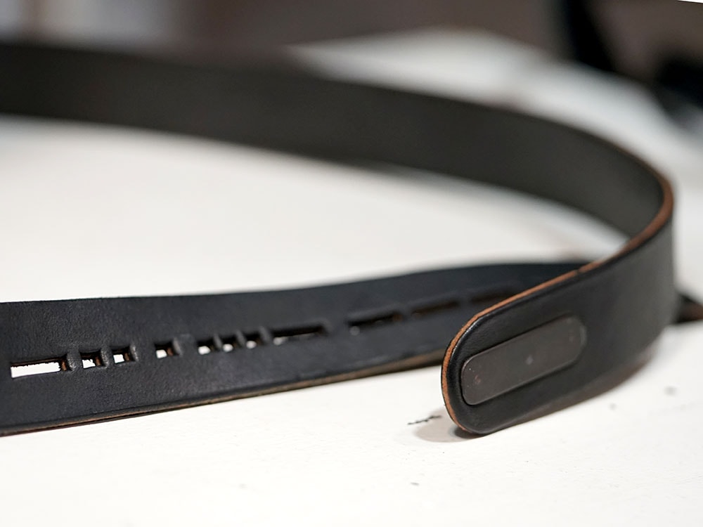 DEVOA Cow Leather Belts Bordeaux Black