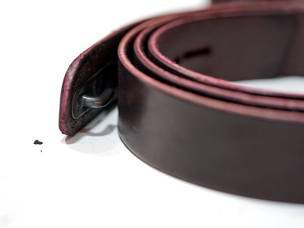 DEVOA Cow Leather Belts Bordeaux Black