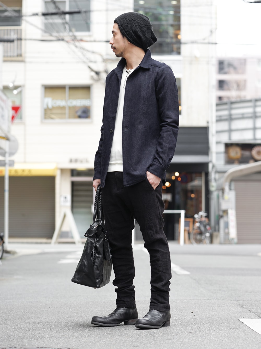 DEVOA Easy Pants Silk / Linen Random Check × individual sentiments Cotton Linen Herringbone Denim  02