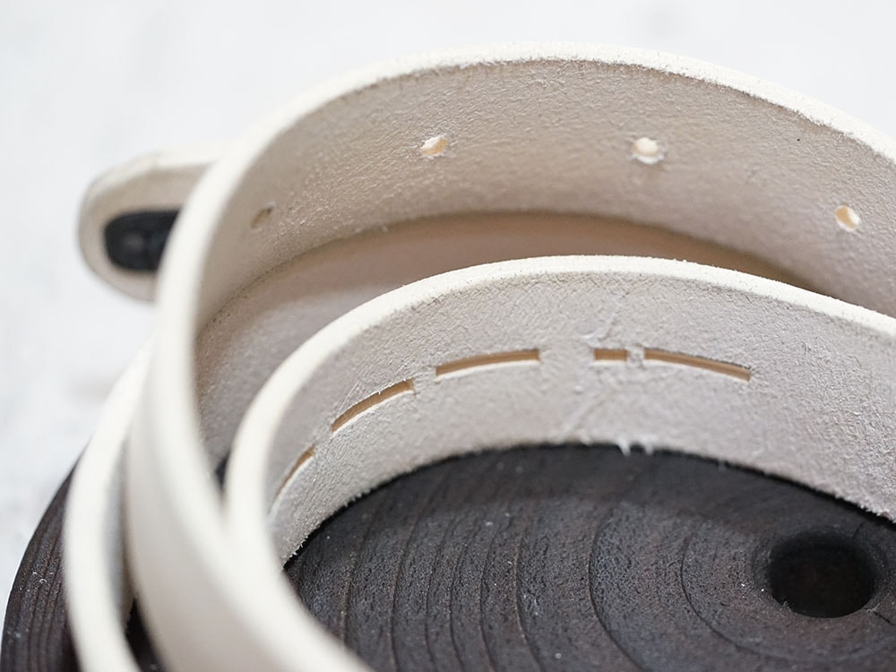 DEVOA Cow Leather Belts White Blue Beige