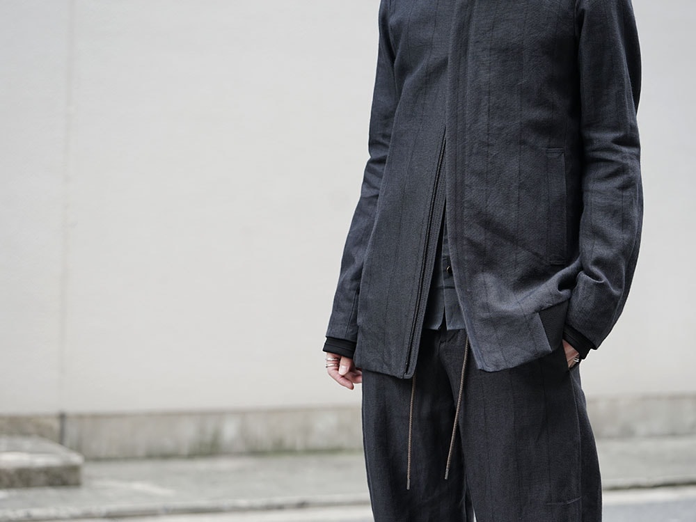 DEVOA Coat Stripe Bio-processing and Cropped Pants Stripe 11