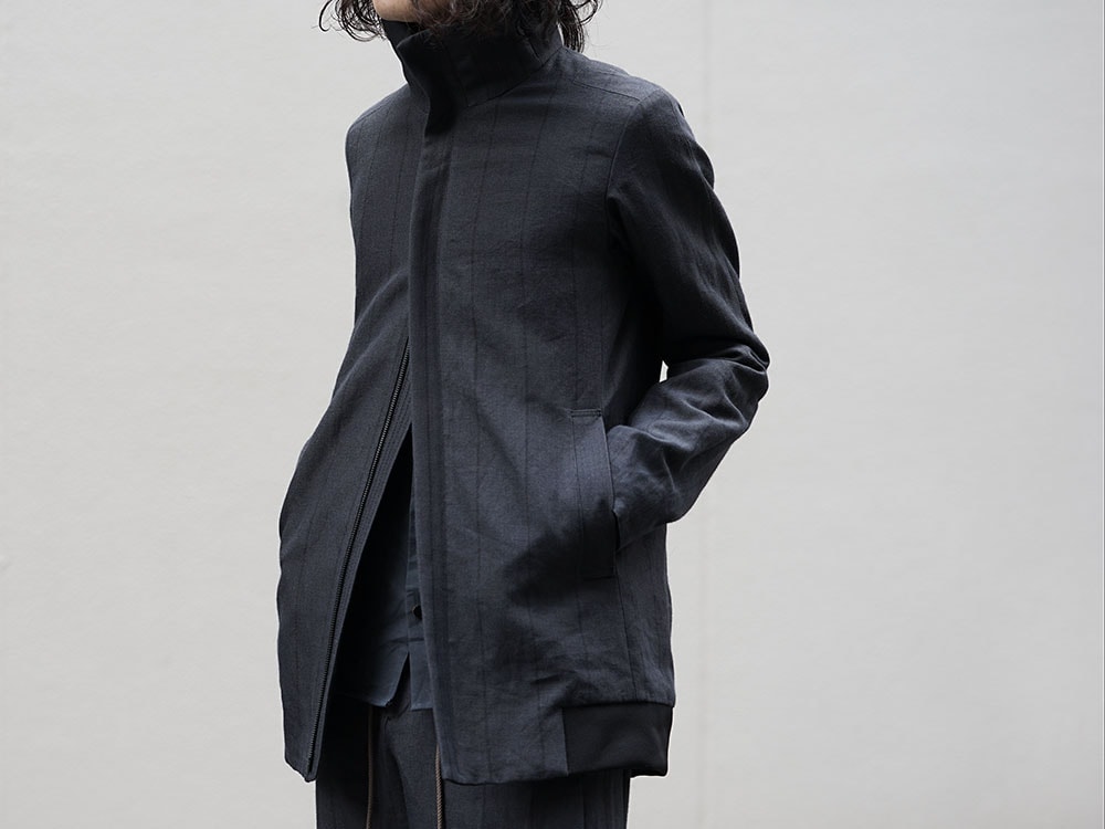 DEVOA Coat Stripe Bio-processing and Cropped Pants Stripe 13