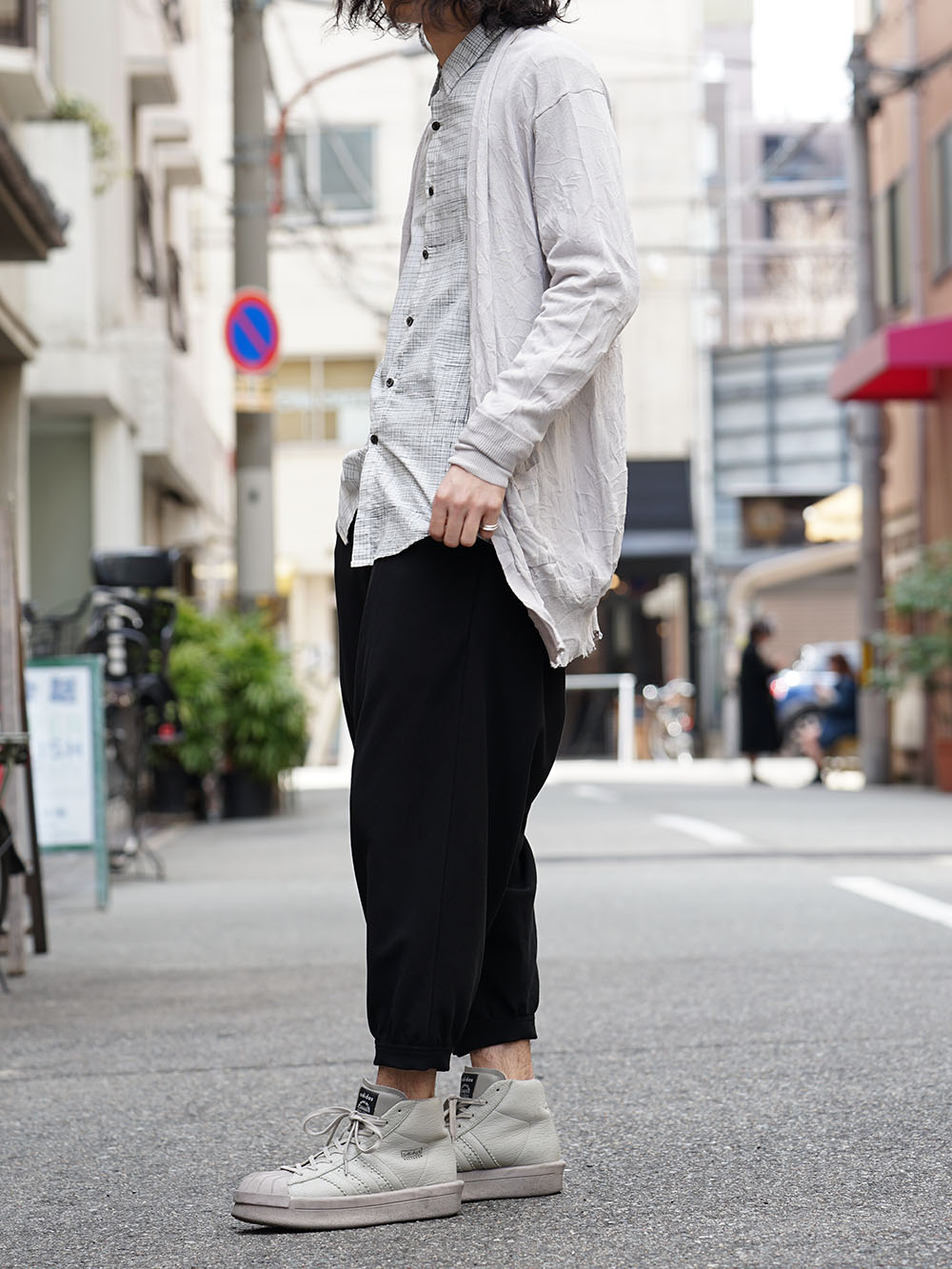 The Viridi-anne Wrinkled Knit and Check Print Shirt 02