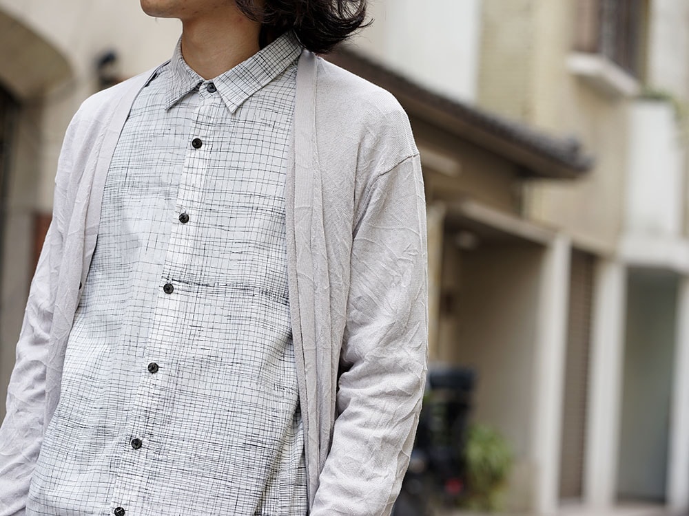 The Viridi-anne Wrinkled Knit and Check Print Shirt 05
