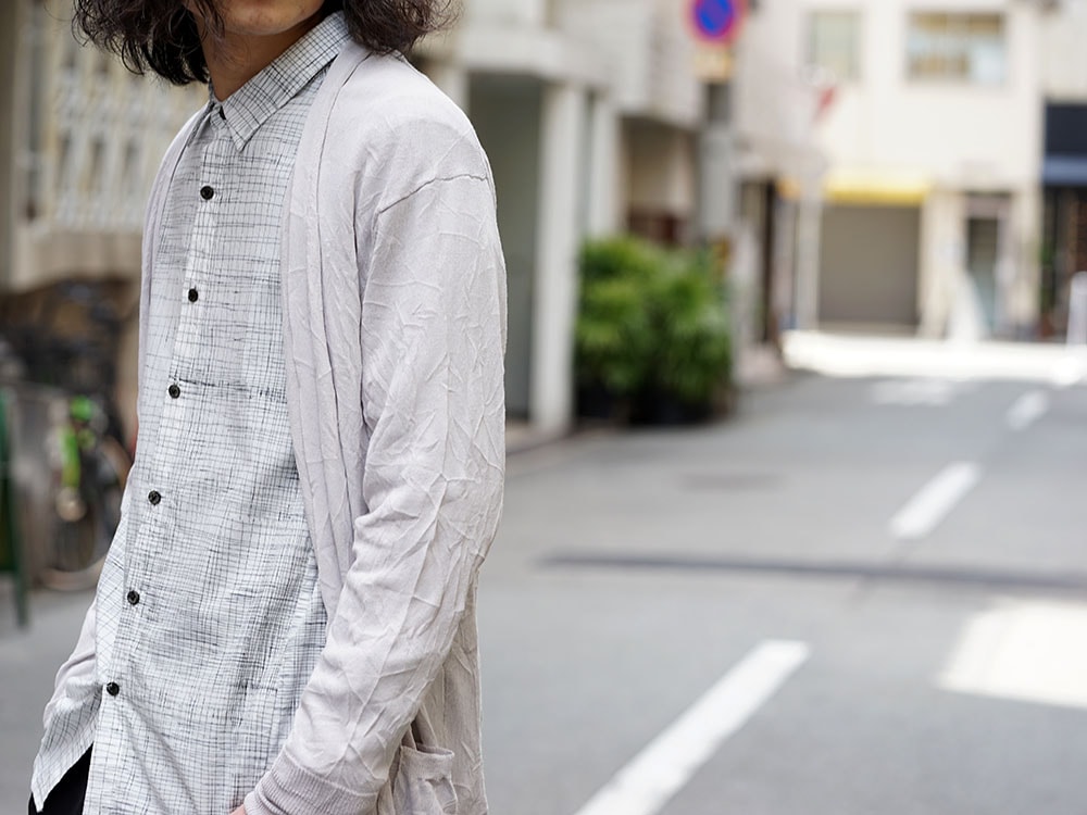 The Viridi-anne Wrinkled Knit and Check Print Shirt 06