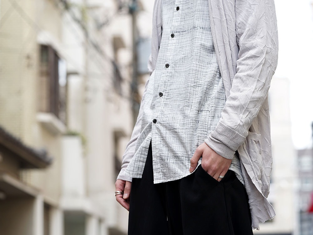 The Viridi-anne Wrinkled Knit and Check Print Shirt 08